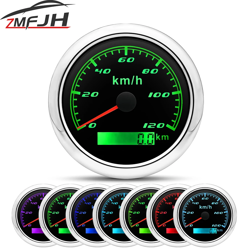 

Waterproof 85mm GPS Speedometer 30/60/120/200(km/h/MPH/Knot) for Boat Snowmobile Motorcycle ATV Total Mileage Adjustable 9-32V