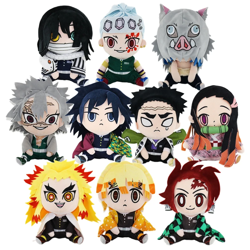 Devil\'s Blade Series Anime Plush Stuffed Toys Demon Slayer Cartoon Figures Manga Soft Dolls Tanjirou Nezuko Baby Birthday Gifts