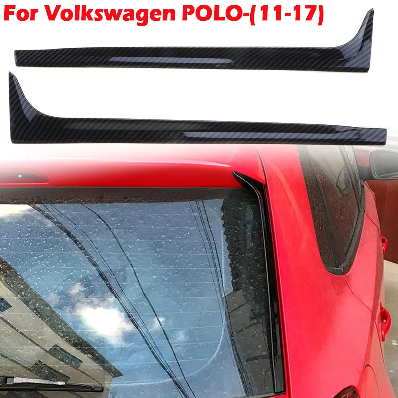 Rear Window Side Spoiler Canards Splitter Fit For VW Polo MK5 6R 6C 2011 2012 2013 2014 2015 2016 2017 Sticker Car Accessories