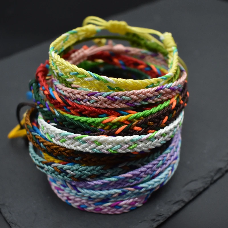 Colorful Thread Braided Bracelet Women Men Mixed-Color String Couple Bracelet Adjustable Pulsera Chain Jewelry