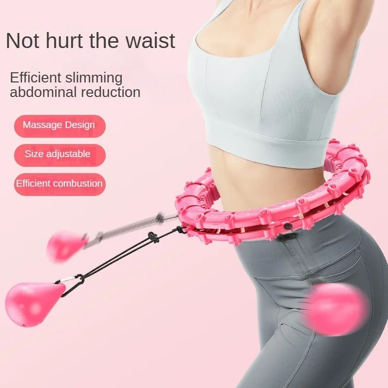 Hula Circle sport Exercise Hoop Weight Loss and Slimming Exercise Fat Burning Fitness Equipment Adjustable with Detachable Knots