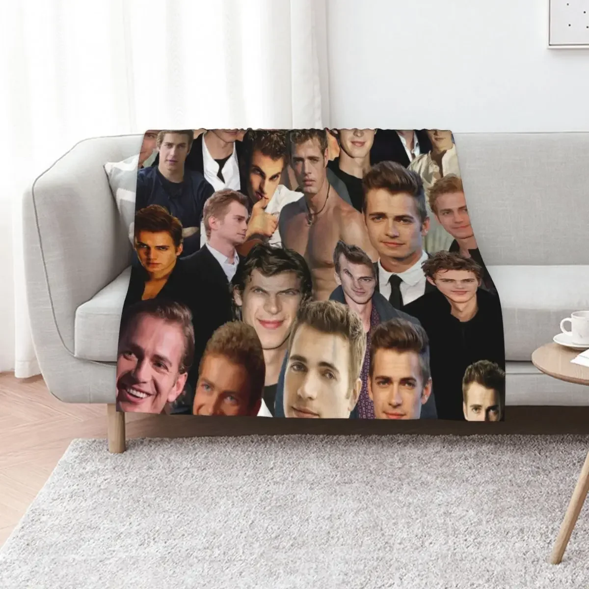 هايدن كريستنسن جودة عالية صور الكولاج رمي بطانية تتحرك لينة منقوشة الزخارف الفاخرة رمي البطانيات #1