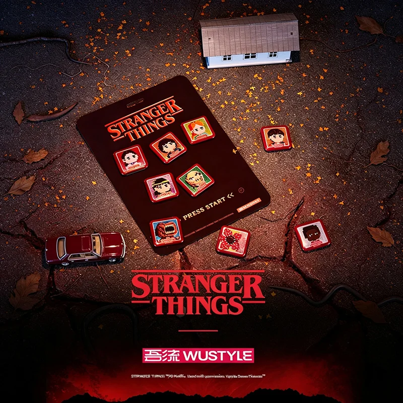 Ensemble de mini-badges authentiques Wustyle Stranger Things, souvenirs classiques de la série télévisée américaine pour les amateurs de séries TV