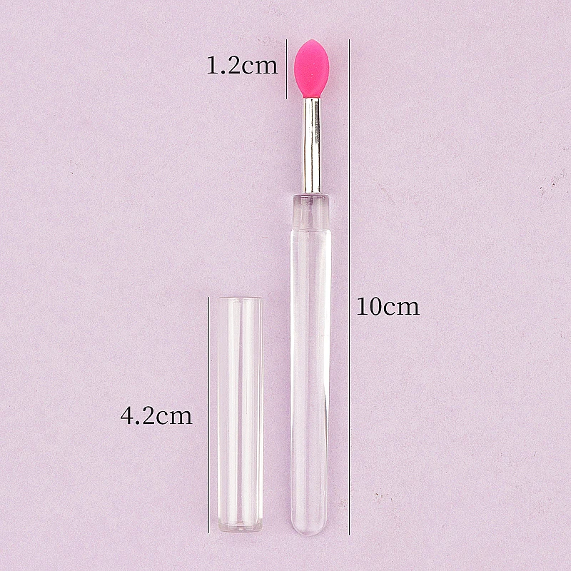 10 個ソフトシリコーンリップブラシ口紅アプリケーター透明ハンドルクリーンマイクロブラシリップグロス化粧ブラシ美容サロンツール