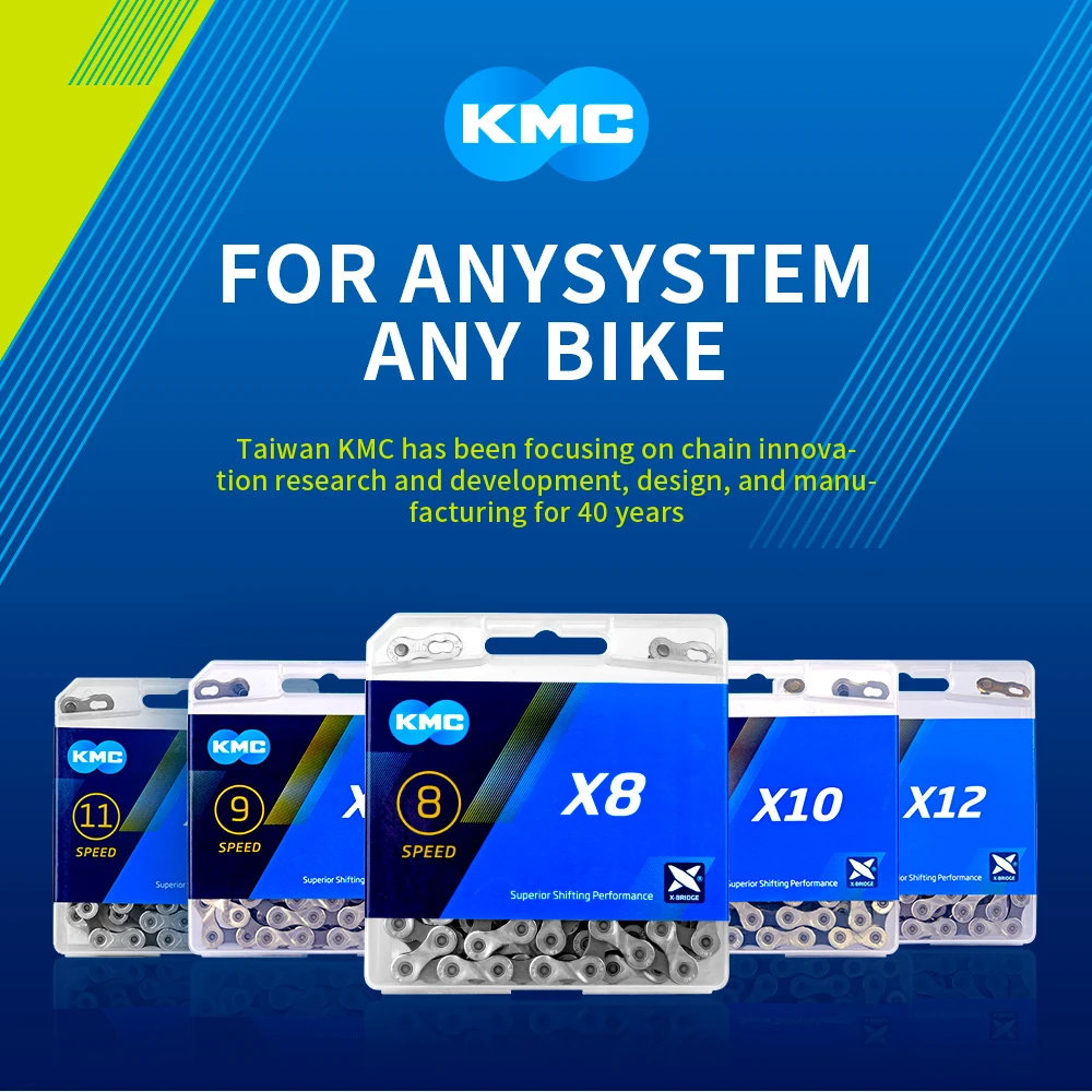 Велосипедная цепь KMC X8 X9 X10 X11 X12 Велосипедные цепи MTB 8 9 10 11 12-скоростной шоссейный велосипед Токовый горный велосипед для велосипедов Shimano Part