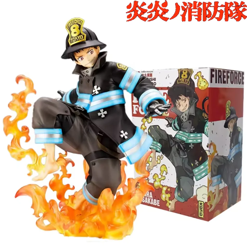 16CM Shinra Kusakabe Figur Anime Fire Force Spezialeffekt-Blut Desktop-Puppe Modell Spielzeug Geschenk Sammlerstück Ornament PVC-Spielzeug