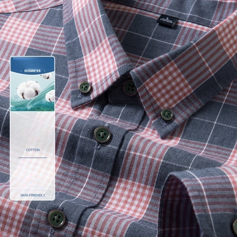 Mezcla de algodón Lyocell fresco premium, camisa a cuadros informal de negocios S-4XL suave y suave Ideal para oficina y uso diario inteligente