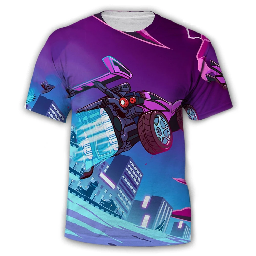 Rocket League game creative design, cool and fashionable T-shirt with casual personality