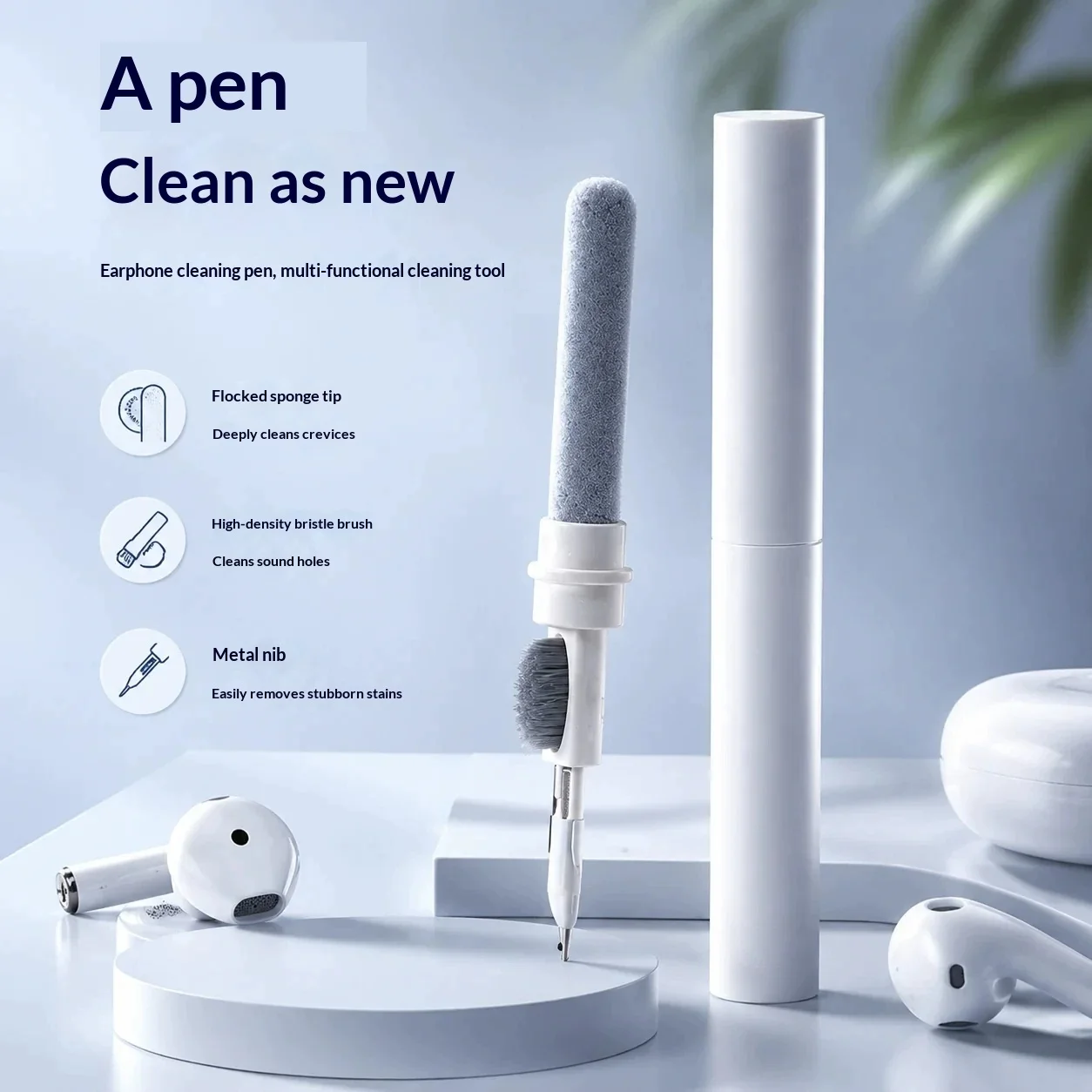 Earphone Cleaning Pen Multifunctional Cleaner Brush Portable Wireless Earbuds Cleaning Tool for Head phone Camera Lens