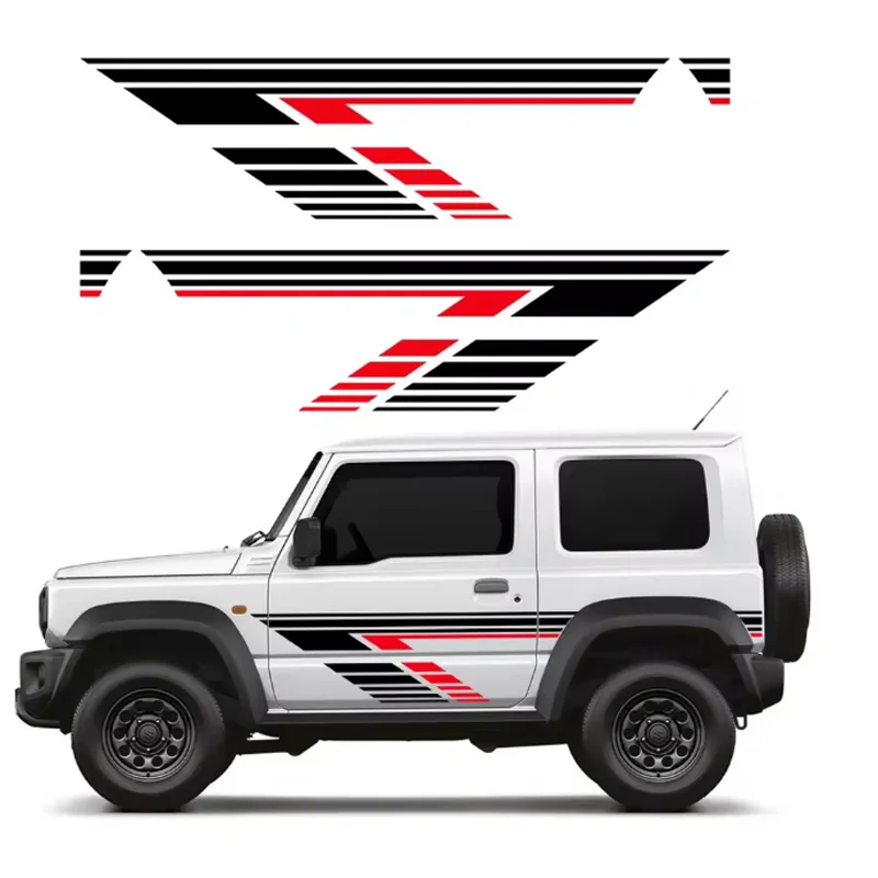 

2PCS Long Stripes Car Decal Left and Right Side Personalized Waterproof Vinyl Tuning Stickers For Auto Body Decor Accessories