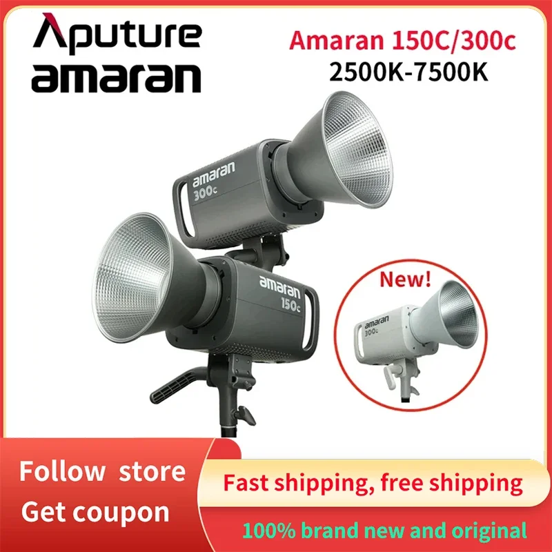 Aputure Amaran 150C/300C RGBWW Full-color 2500K -7500K LED Bowens Mounts Photography Lighting Video Recording Live Streaming