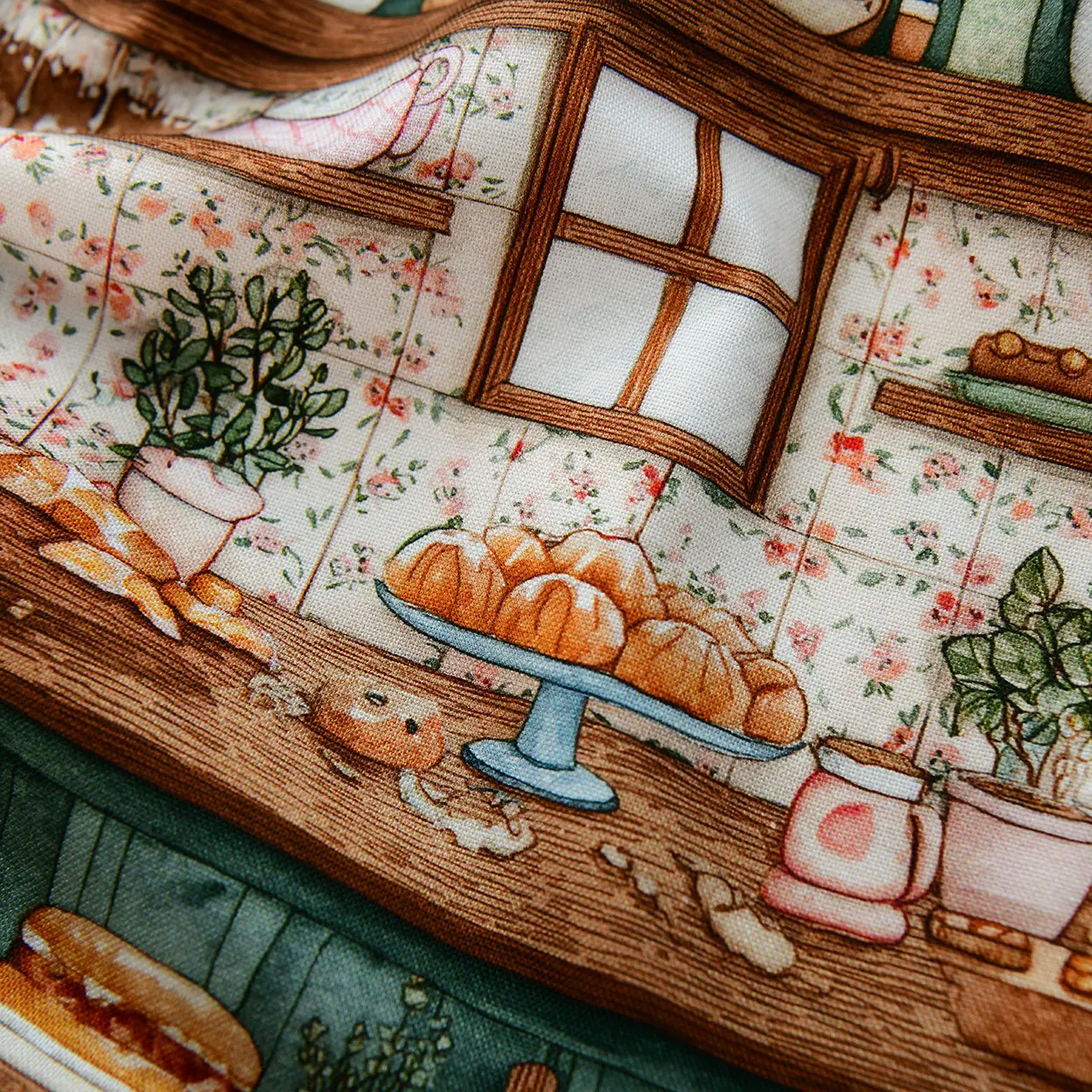 145x50cm 20s Baumwollstoff im Ölgemälde-Stil mit Vintage-Blumendruck für DIY-Tischdecken, Vorhänge und Näharbeiten – Detail 21