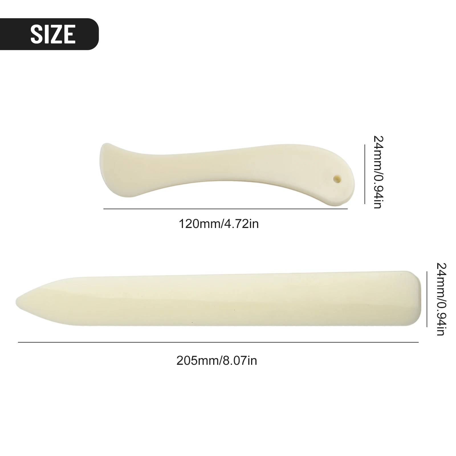 2-Pack Bone Folder Set For Paper Crafting Plastic Creasing Tools For Bookbinding And Origami 8.1 Inch And 4.7 Inch