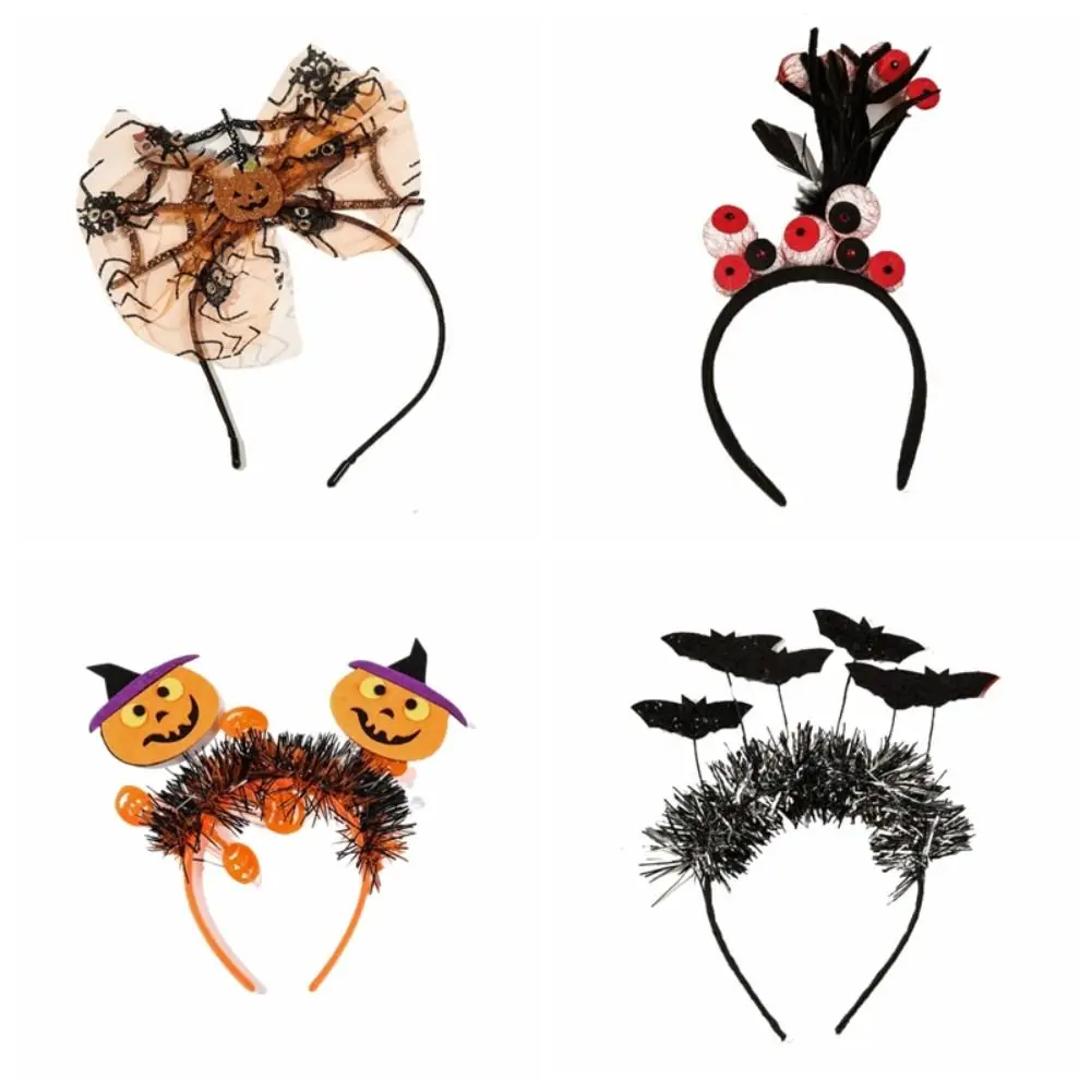 いたずら装飾バットハロウィンヘアフープカボチャゴーストスパイダーヘッドバンドメッシュポリエステルフェスティバルヘアアクセサリーマスカレードパーティー
