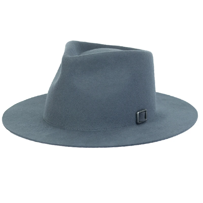 

Blue Coffee Color Felt Hat ,Women Men Like Adjustable Big Head Jazz Hat ,Vintage Hard Design 100% Wool Party Fedora Hat