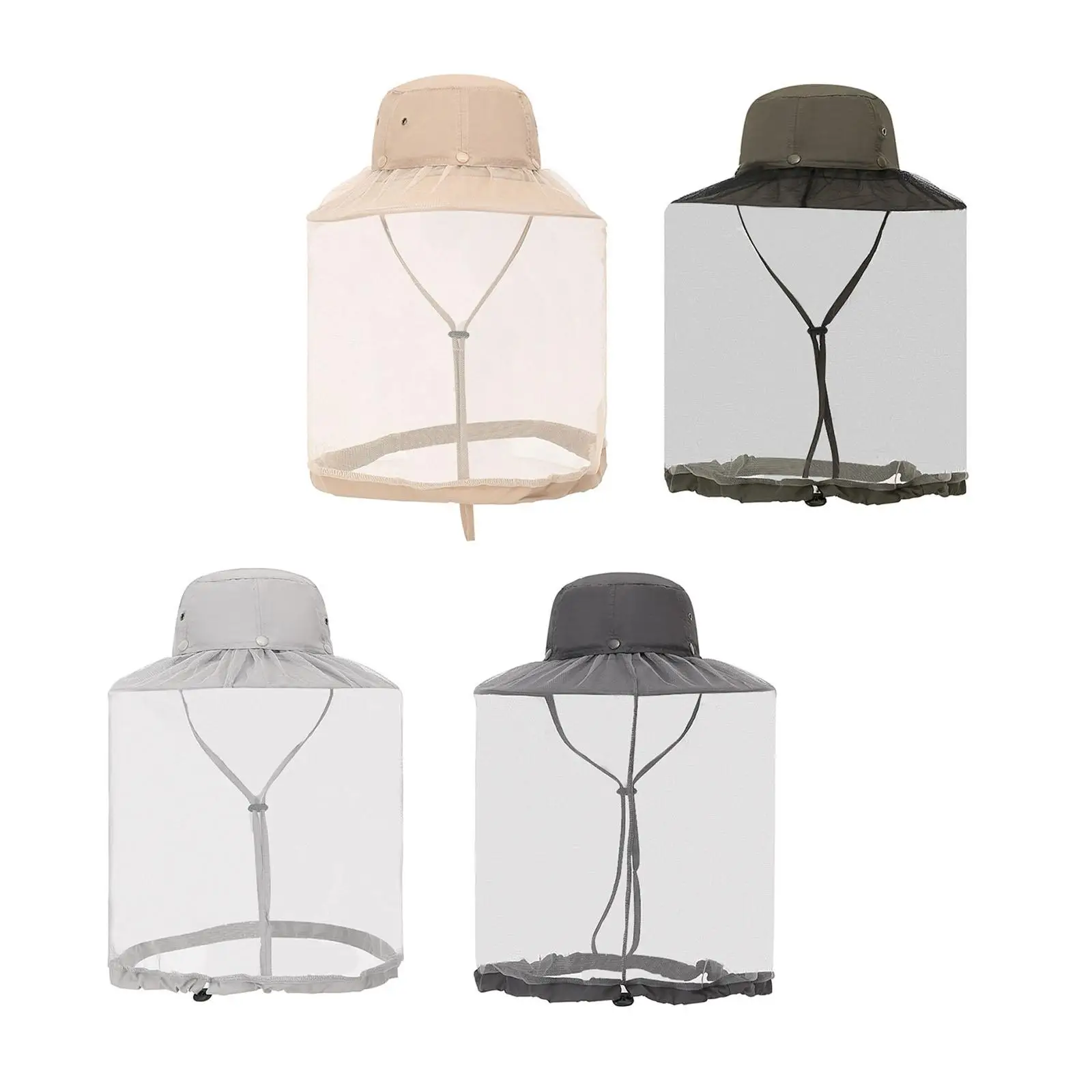 

Head Net Hat Casual Bucket Hat Accessories Face Mask Stowable Protector Fishing Hat for Hiking Fishing Outdoor Men Gardening