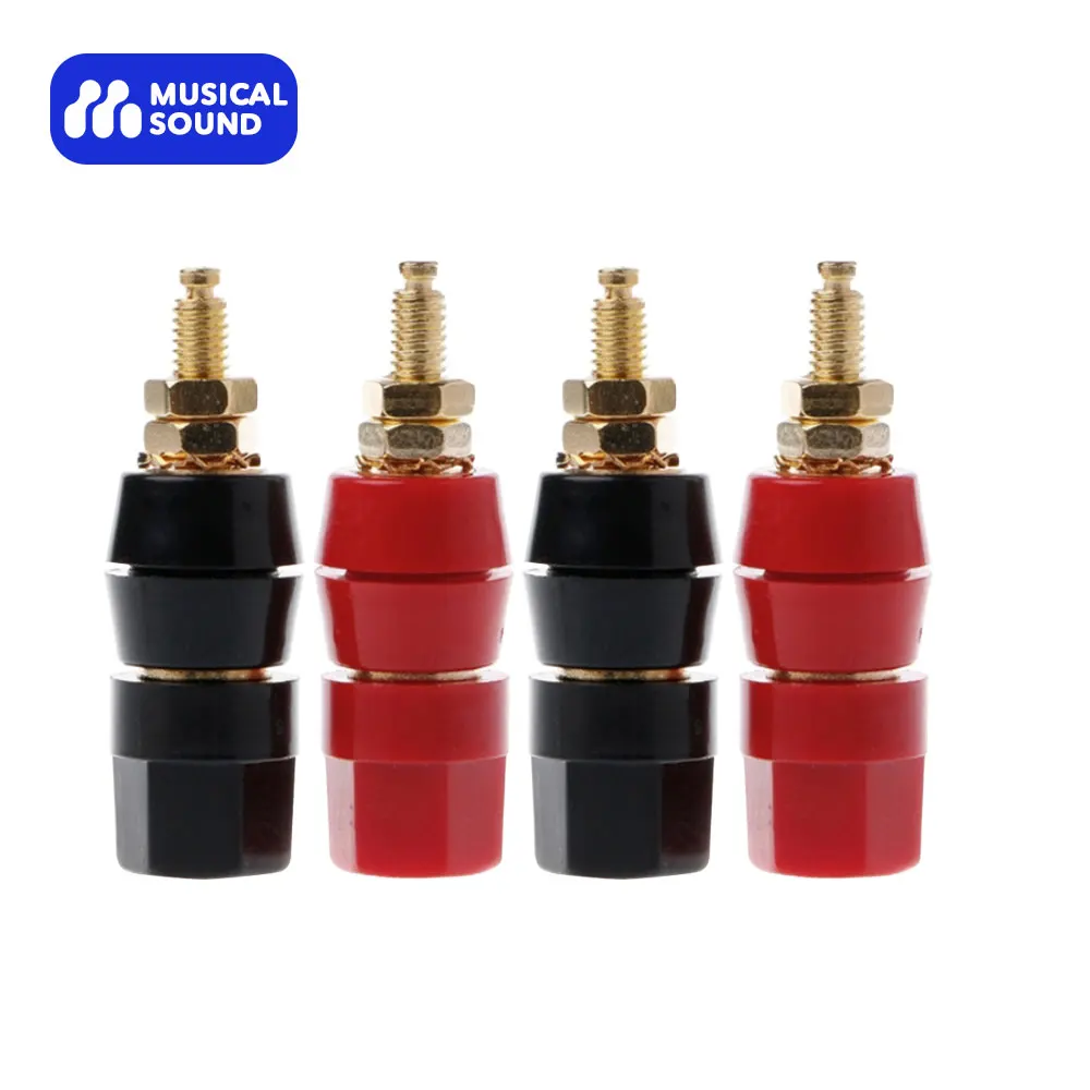 Musical Sound Gold Plated Amplifier Speaker Terminal Binding Post For 4MM Banana Plugs Hifi Audio Speaker Adapter Socket