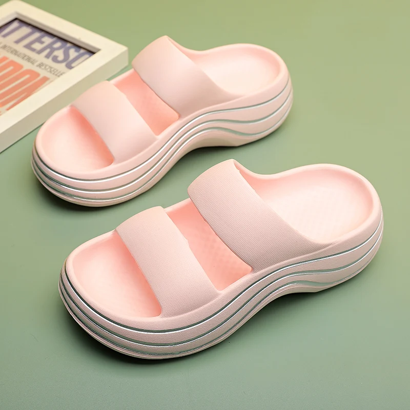 2024 Woman Flip Flops Women New Soft EVA Thick Sole Slides Summer Sandals Couples Slippers Home Non Slip Bathroom Shoe