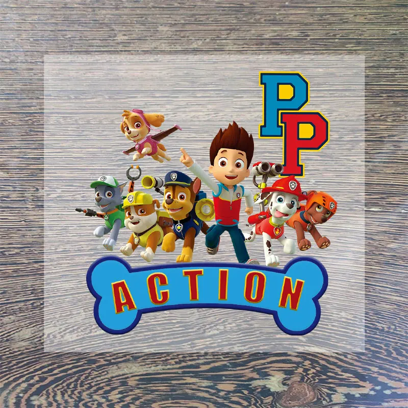 Paw Patrol mode fer sur patchs pour vêtements Anime dessin animé bricolage T-shirt transfert de chaleur Patch vêtements personnalisé vinyle autocollant cadeaux