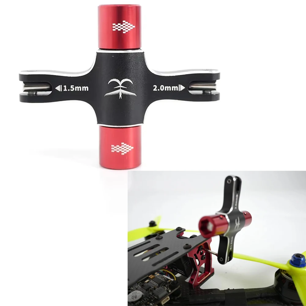 TransTEC M5 Quad Wrench with Built in One Way Bearing Tool 1.5mm/2mm screwdriver Release Propeller Motor For RC FPV Racing Drone