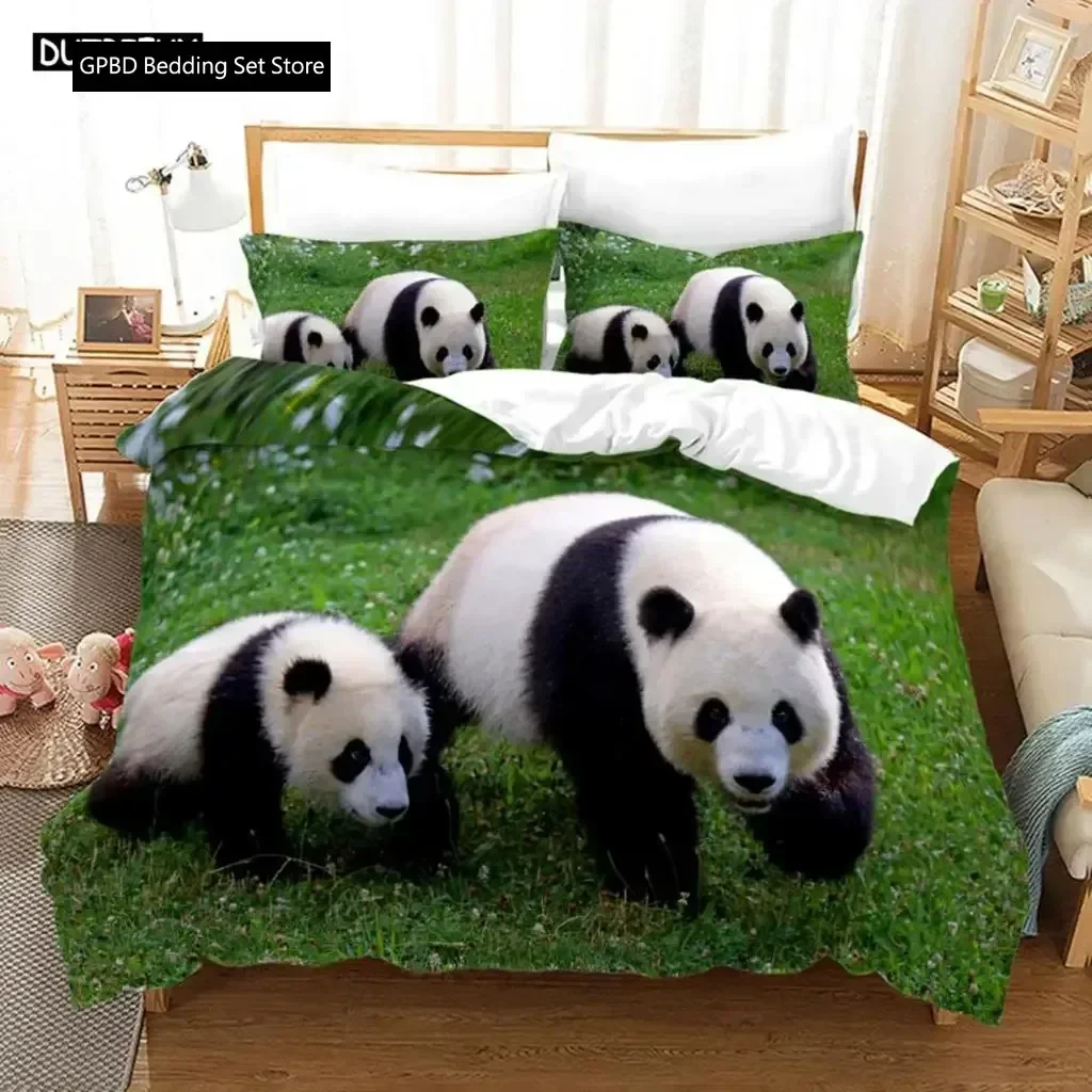 

New 3D Print Cartoon Chinese Panda Bedding Set Single Twin Double Queen King Cal King Size Bed Linen Set
