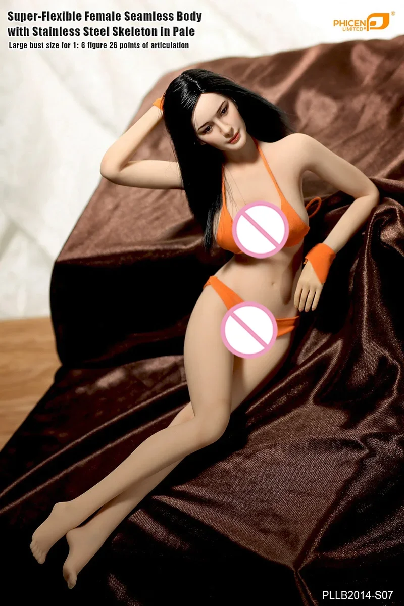 1/6 مثير فائقة المرونة أنثى سلس الجسم والرأس مع هيكل عظمي من الفولاذ المقاوم للصدأ 12 ''شاحب/سونتان الجلد الجندي عمل الشكل دمية