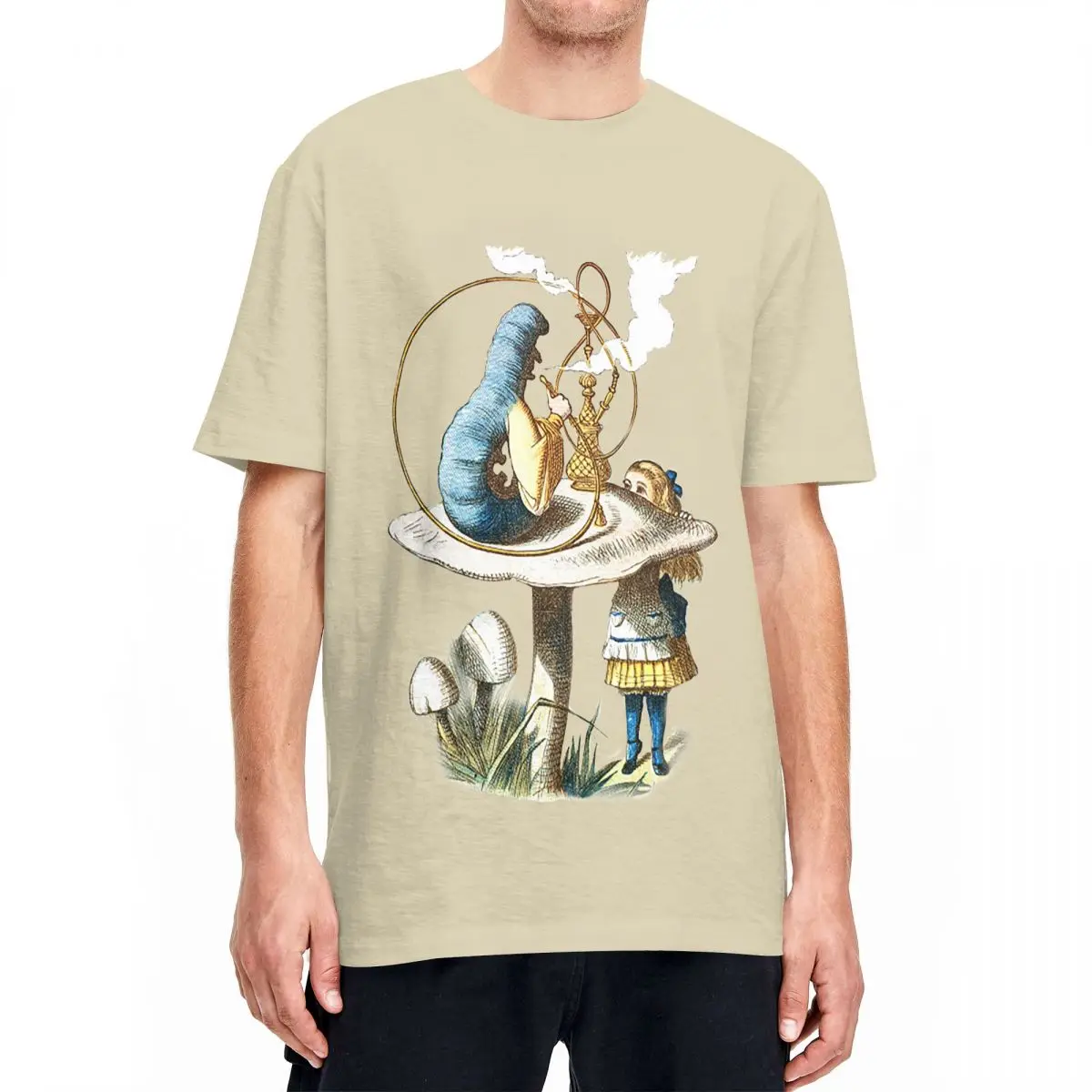 

Hipster Alice In Wonderland Anime T-Shirt Men Women O Neck Pure Cotton T Shirt Short Sleeve Tees Original Tops