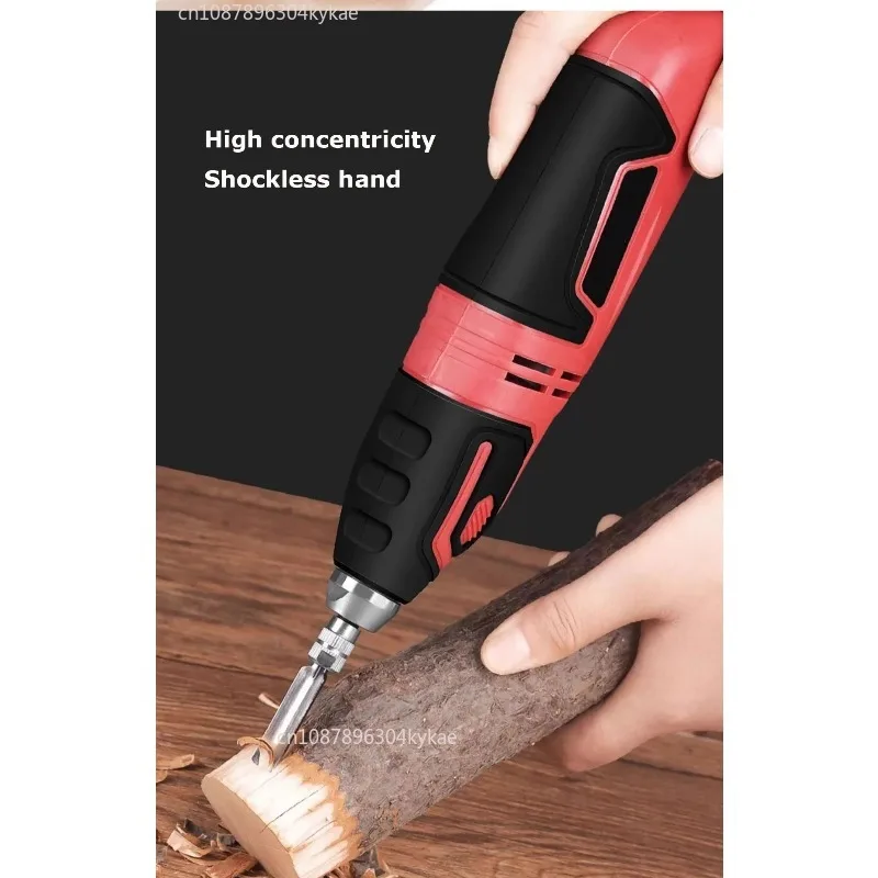 Electric Carving Knife Chisel Set with 5pc Blades 11000/min Wood Carving Pen Carpenter Power Graving Chisel Root Carve Tools 60