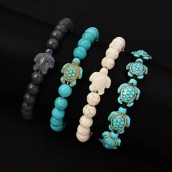 4pcs/set Men's Turtle Bracelet, Elastic, Supports Turtle Protection, Perfect for The Turtle or Ocean Lover