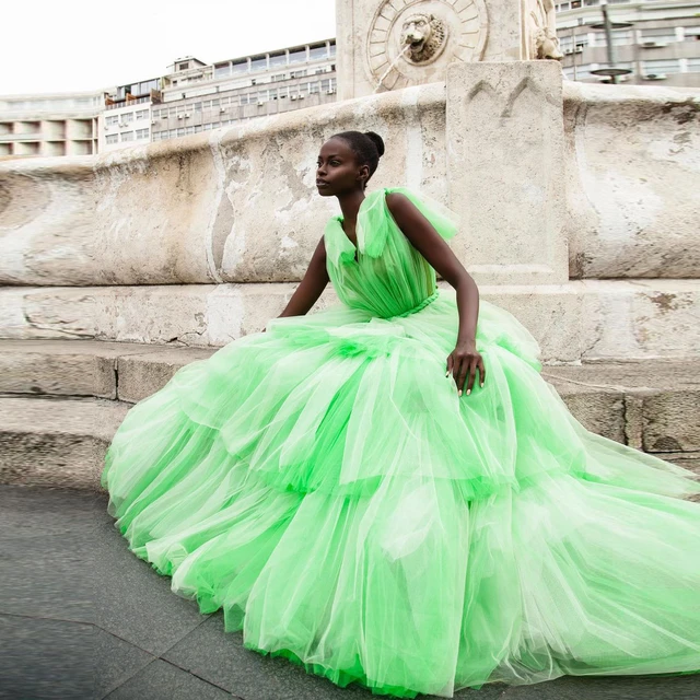 Neon shops green cocktail dress