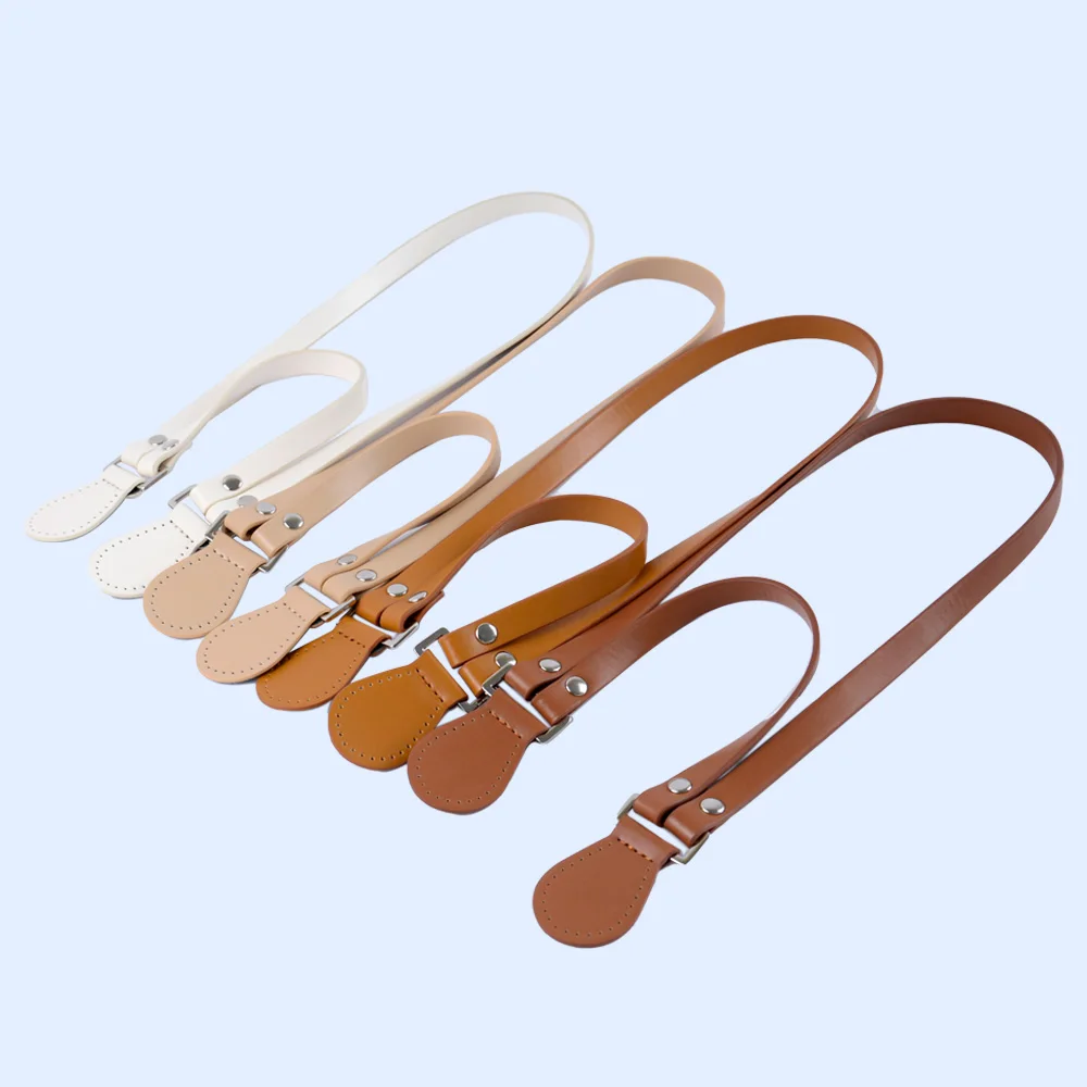 1 Pair of Multifunctional Hand Stitched Sewn Leather Bag Straps Handles Replacements for Single Shoulder Held Bags Accessories