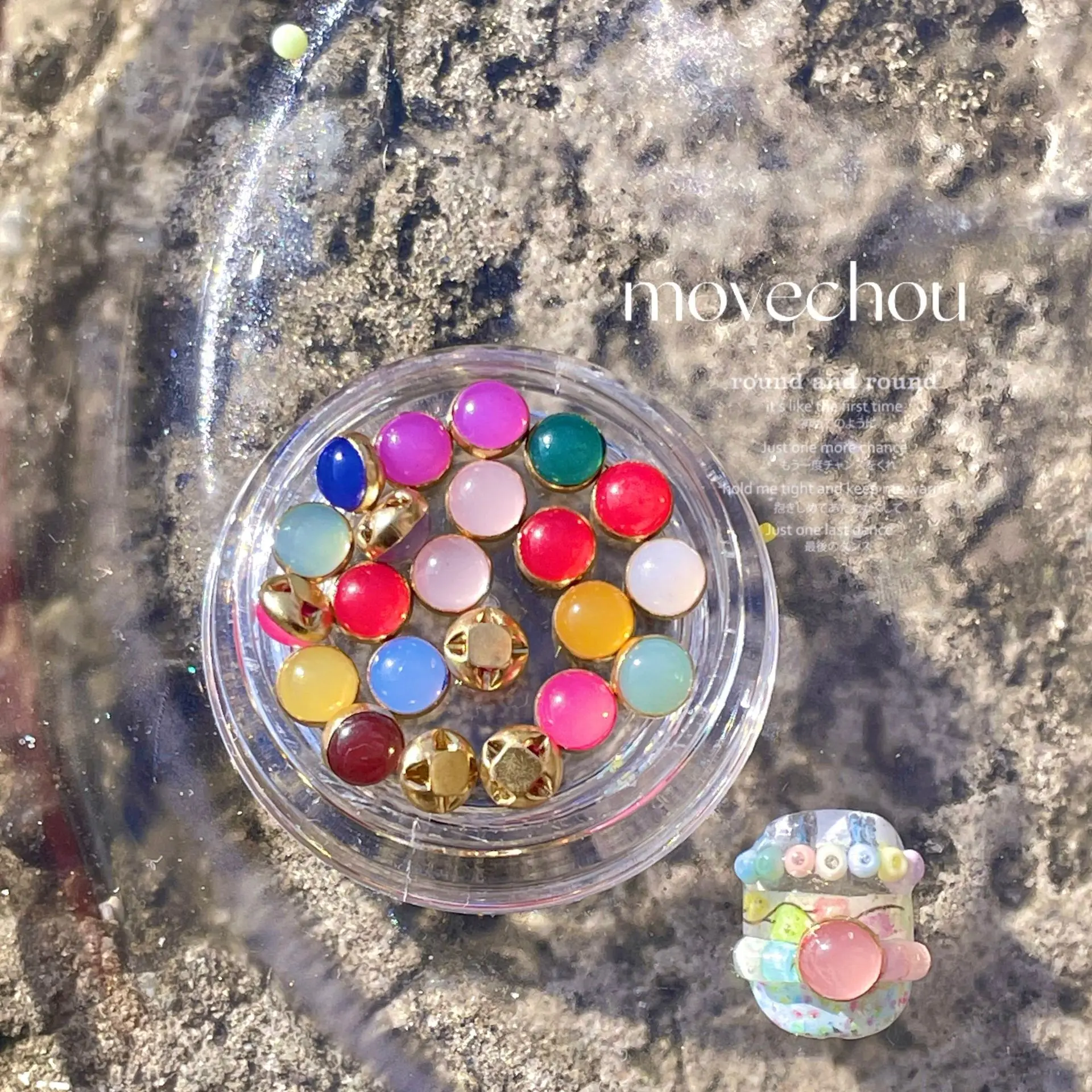 韓国スタイルネイルアートジュエリー三次元ジュエリーカラースパンコール金属片宝石ネイルアートアクセサリー