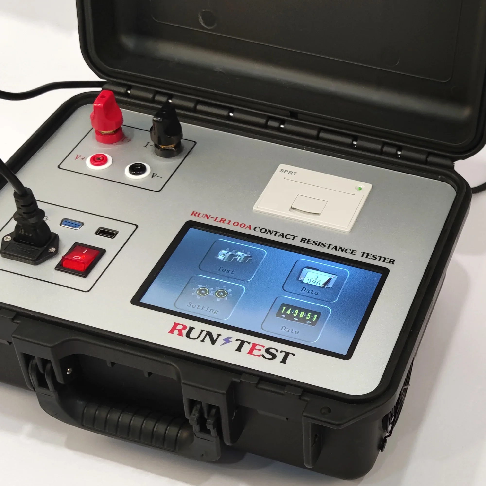 Analizzatore di interruttori automatici portatile Micro Ohmmetro Switchgear 100A Tester di resistenza del circuito di contatto