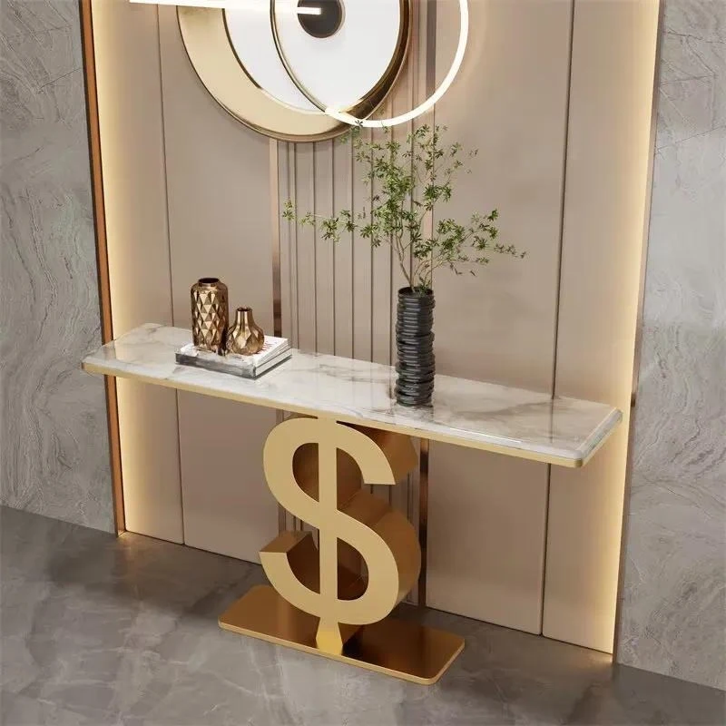 Luxury Modern Entrance Table Villa Console Desk Wall Mounted Decorative Cabinet Porch End View Wall Decoration Furniture