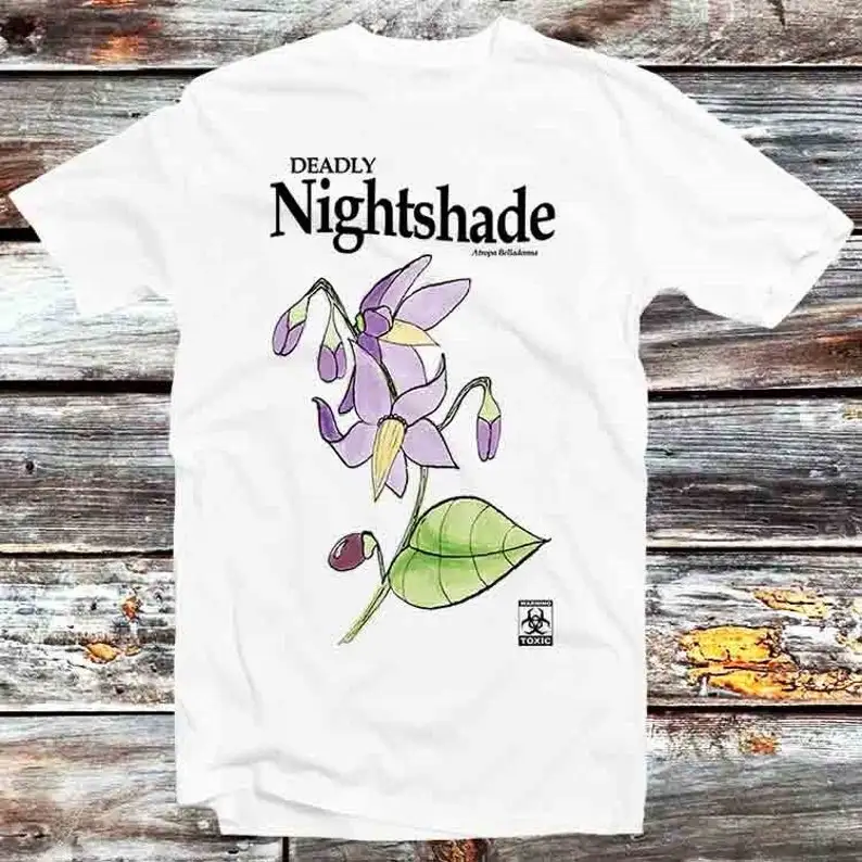 Deadly Nightshade Atropa Belladonna Plant Flower Toxic Poison T Shirt Vintage Retro Cool Gift Mens Womens Unisex Cartoon Anime T