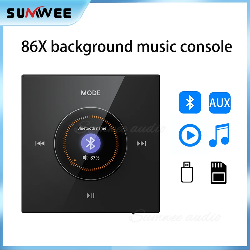 86X New item hifi professional smart wall mount stereo Background music controller bluetooth mini in wall amplifier