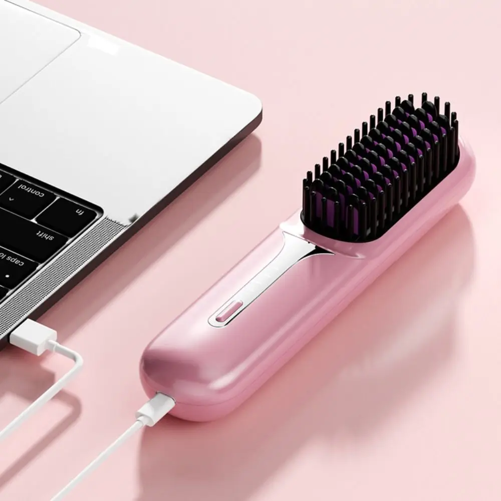 

Выпрямитель для влажных и сухих волос с быстрым нагревом, зарядка через USB, выпрямитель для волос с отрицательными ионами, беспроводная профессиональная щетка