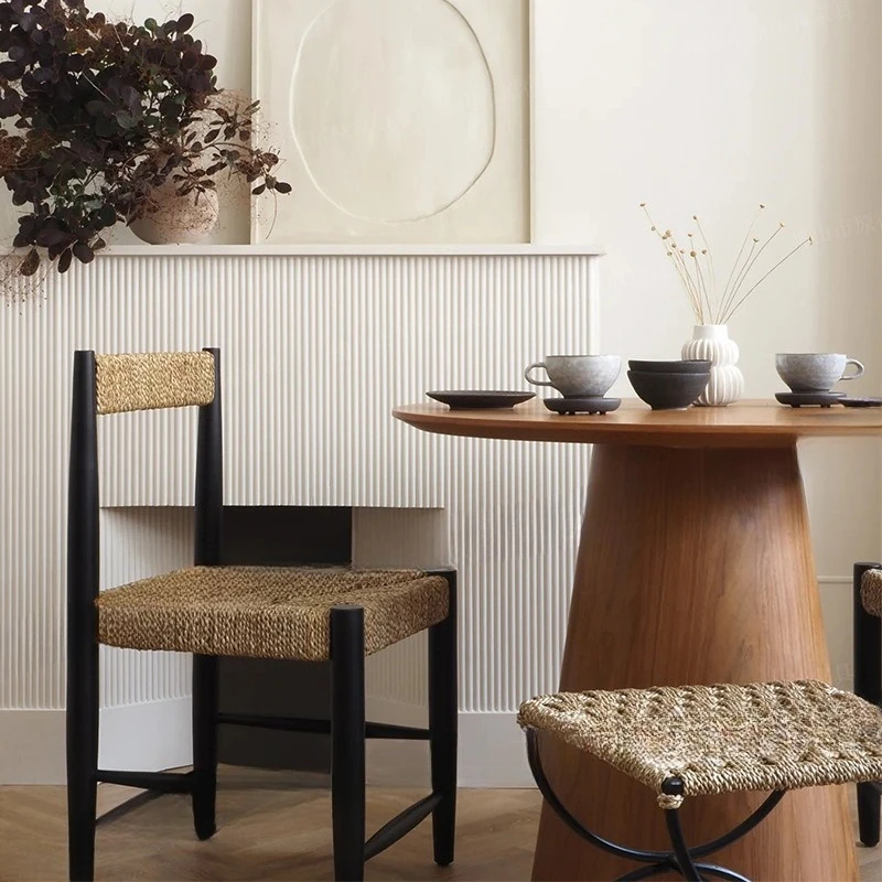 الشمال، الروطان، كرسي الطعام، الخشب الصلب، الرجعية، طويل القامة، بسيط #3