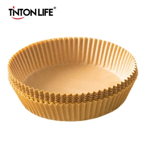 Doublure en papier jetable pour friteuse à air de 50/100 pièces, assiette antiadhésive, plaque ronde pour poêle ronde pour friteuse à air de 16 cm, micro-ondes 8 meilleures plaques en aluminium chaud en vente - No 1