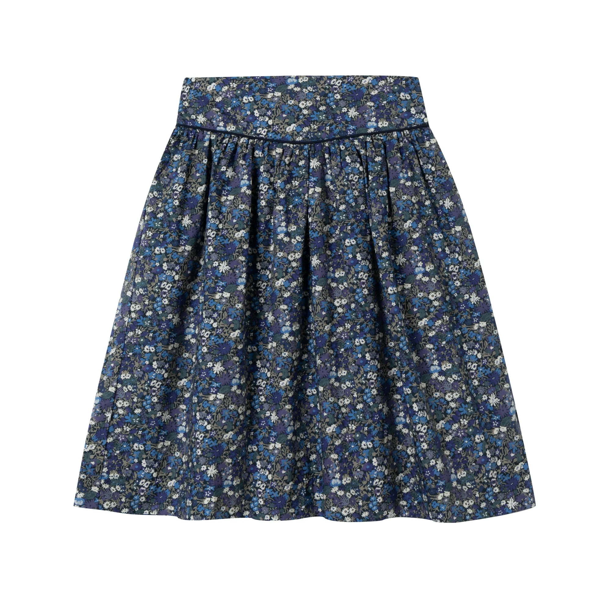 

Kids Girls Navy Floral Skirt A-Line Flaredchildren Casual Summer Skirt For Daily Party School Outfit