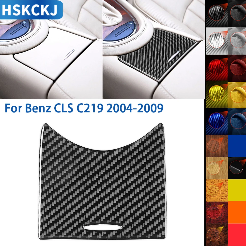 

For Mercedes Benz CLS C219 2004-2009 Accessories Carbon Fiber Car Interior Gear Storage Cover Panel Trim Sticker