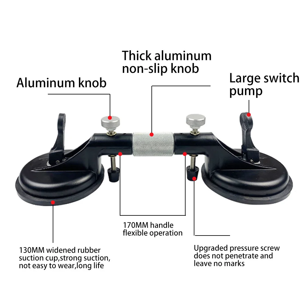 Ceramic Tile Double Head Suction Cup Glass Brick Vacuum Suction Strengthening Suction Cup Joint Splicer Marble Manual Pump