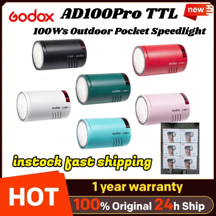 Godox  AD100Pro TTL 100Ws Outdoor Pocket Speedlight Flash 2.4G Wireless X AD100 PRO Flash For Sony Nikon Canon Fujifilm PK AD200