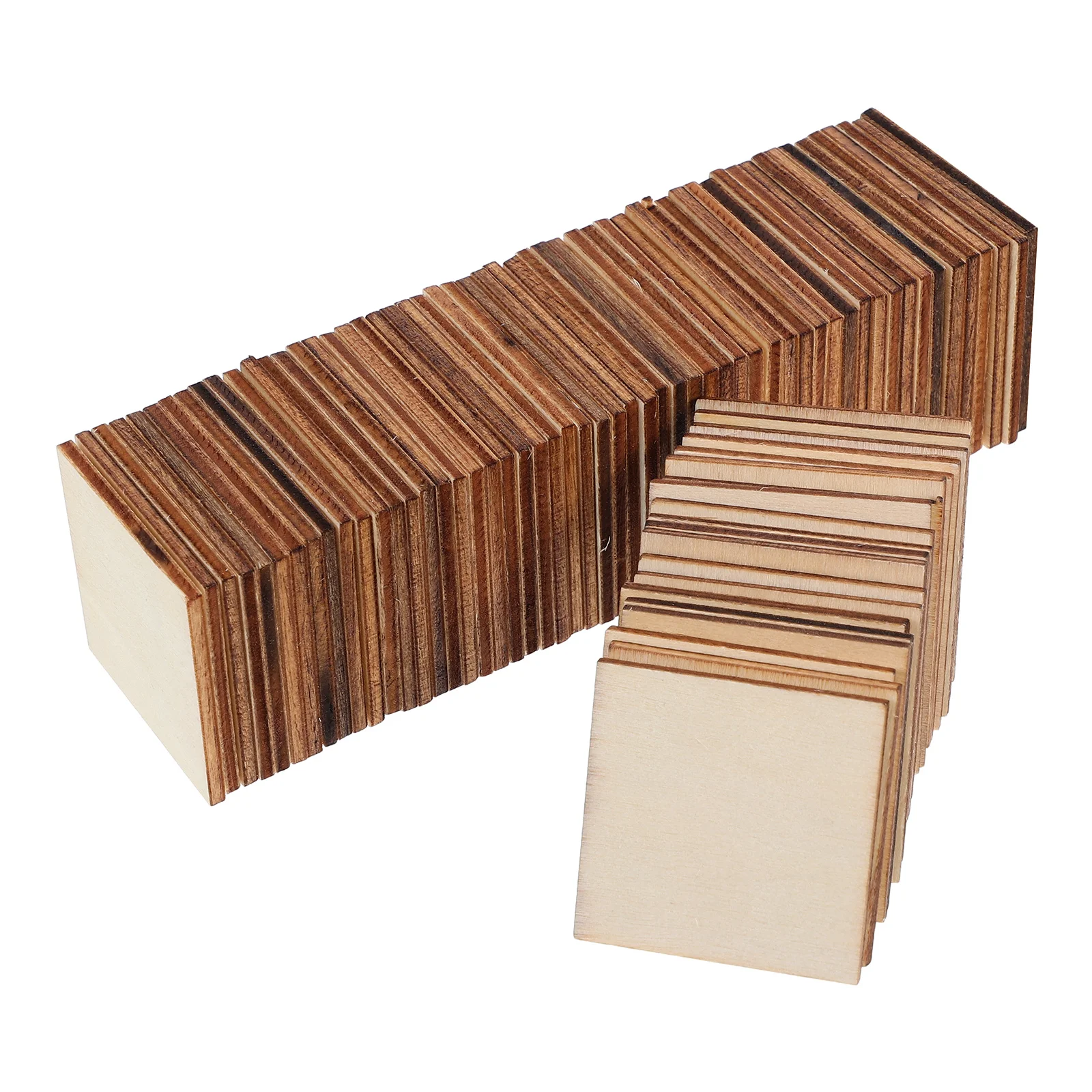 

75pcs Wood Square Wooden Decor Unfinished Pieces for Crafting Engraving Blank Wooden Board Home Square Wood Projects