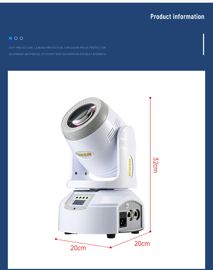 NEUE 100W LED Muster Strobe Strahl Wirkung Moving Head Licht DMX512 Musik Steuerung DJ Bühne Disco Prom Party Dance floor Bar Club – Detail 3