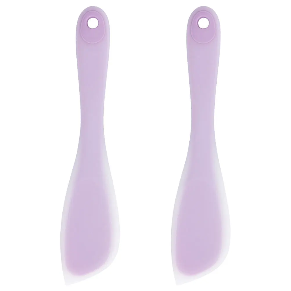 

2pcs Purple one Silicone Spatulas Baking Tools Cream Scrapers Heat Proof Wear Resistant Reusable
