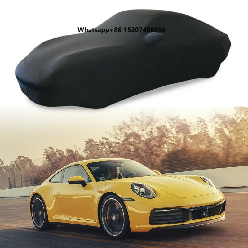 Custom Universal Sun Proof Full Stretch Spandex Elastic Silk Fleece Soft Indoor Folding Car Cover