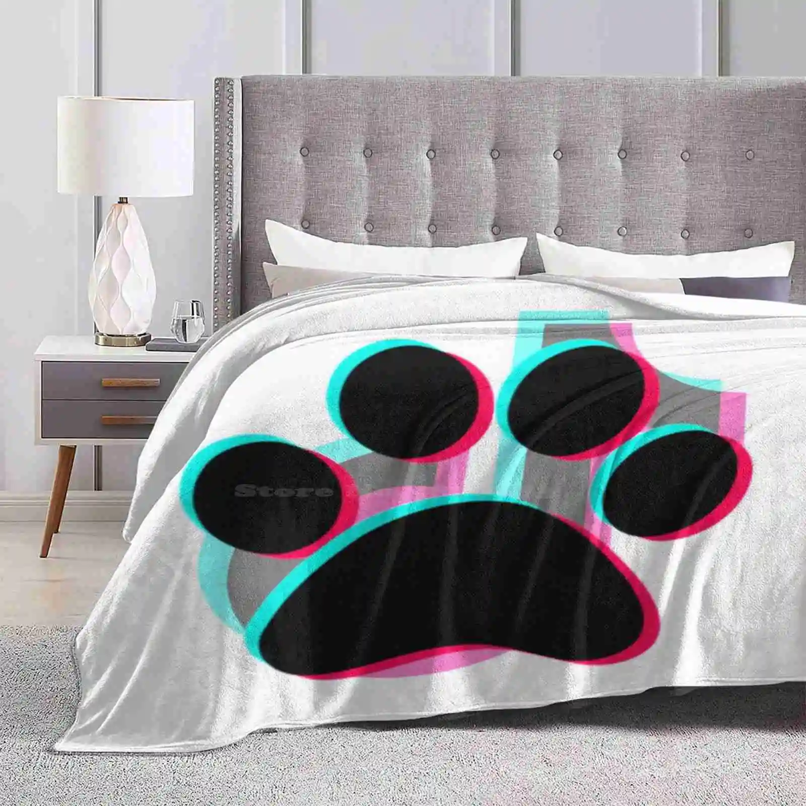 Furry Logo ( Black Vers. ) All Sizes Soft Cover Blanket Home Decor Bedding Furries Fursuits Furry Fandom Logo Paw