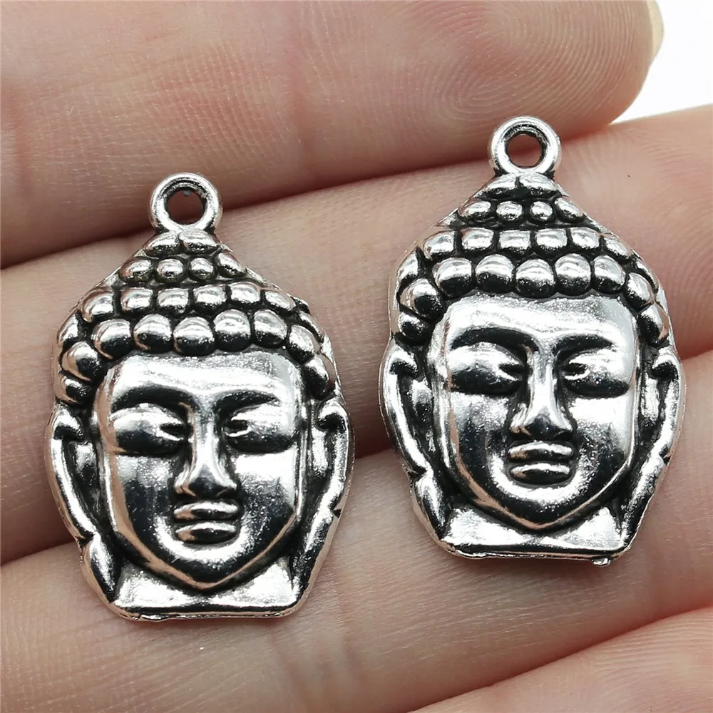 10pcs 29x19mm Antique Bronze Plated Buddha Head Charm Buddha Head Pendants Buddhist Pendants