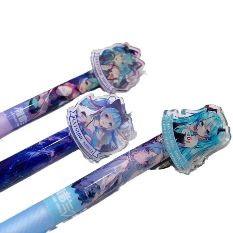 2/4/6 قطعة ل Hatsune Miku طالب القرطاسية قابل للمسح هلام القلم لطيف أنيمي المحيط ماجيك سهلة مسح الأزرق الصحافة القلم الهدايا